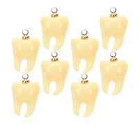 Healeved 8 Piezas Colgantes de Dientes Realistas para Manualidades Mini Dijes de Resina para Pulseras Llaveros y Collares DIY Accesorios Detallados para Joyería Artesanal