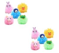 Healeved 8 Piezas esponja de baño depurador de espalda de lufa flor de baño borla para empolvarse esponjas accesorios de baño Dibujos animados animal bola de esponja almohadón