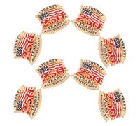 Healeved 8 Piezas Pin de Insignia Patriótica Bandera Estadounidense de Aleación Día Independencia 2026, Diseño Compacto y Colores Vibrantes, Adecuado para Reuniones Nacionales