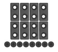 Healeved 8 Tapas de Extremo para Perfiles de Aluminio 2040 de Aleación de Zinc Negro con Instalación Fácil para Proyectos de Ingeniería y Líneas de Automatización