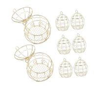 Healeved 8piezas Caja De Dulces Dorada Hueca Forma De Jaula De Pájaros Contenedores Metálicos Para Dulces Para Bodas Para Empaquetar Recuerdos De Boda o Celebraciones