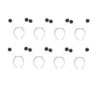 Healeved 8piezas Diadema De Espuma Pompones Para Fiestas De Cumpleaños Accesorios De Disfraces De Halloween Diademas Bola De Antena Creativas Pelo
