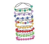 Healeved 8piezas Diademas Elásticas Para Mujer Flores De Accesorios Coloridos Para Cumpleaños Graduaciones y Fiestas Diademas Decorativas De Para Niñas y Mujeres