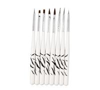 Healeved 8piezas Pinceles De Arte Para Uñas Diseño De Cebra Kit De Cepillos Para Pintura De Uñas Para Decoración De Manicura y Diseño Creativo Casa o Salón