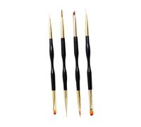 Healeved 8piezas Pinceles De Uñas Negros Para Arte De Uñas Herramientas De Manicura Doble Cabeza Para Dibujo
