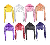 Healeved 8piezas Sombrero De Satén De Seda Gorra De Envoltura Cabeza Envoltura Sedosa Gorro De Turbante Sombrero De Quimioterapia Para Mujeres Eventos Temáticos