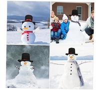 Healeved Accesorios para Disfraz de Navideño Kit DIY Decorativo con Gorro Nariz de Zanahoria y Guantes para Navidad y Actividades al Aire Invernales