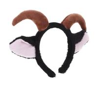Healeved Accesorios Para El Cabello Croissant Mujeres Diadema De Tierras De Cordero Cornamenta Diadema Con Orejas De Oveja Falso Traje Diadema Con Orejas De Cabra Banda Para El Pelo Felpa
