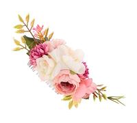 Healeved accesorios para el cabello de novia lado de la pinza de pelo nupcial flor de la boda peines de novia peine lateral de flores accesorios para el cabello de la boda hierro. rosa