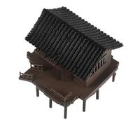 Healeved Adorno de Pabellón Chino Miniatura de Resina, Modelo de 5.7X6X6 CM para Decoración de Acuario, Jardín Zen y Bonsái, Estatua Vintage para Escritorio y Hogar