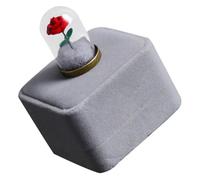 Healeved Adorno de Rosa Preservada bajo Campana de Cristal con Base de Terciopelo Decoración Romántica para Escritorio Obsequio para Aniversario Cumpleaños y Bodas Flor Eterna