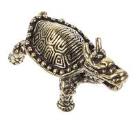 Healeved Adorno de Tortuga de Latón Retro para Escritorio, Escultura Delicada de Tortuga Dragón Dorada, Decoración Creativa Hogar y Oficina