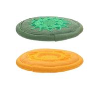 Healeved Almohadillas Bordadas para Cuencos Cantores Budistas 2 Piezas Pequeñas 10 CM Color Verde y Naranja Soporte Antideslizante para Instrumentos de Meditación y Percusión Manual
