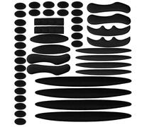 Healeved Almohadillas Interiores para Casco de Bicicleta, Espuma Negra | Kit con Parche de Gancho y Bucle, Inserciones de Alta Resiliencia, Ajuste Mejorado, Uso en Mtb y Moto