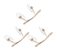 Healeved Almohadillas Nasales para Gafas sin Montura Soporte Metálico para Puente Nasal 3 Unidades Doradas Repuesto para Reparación de Gafas Elevador Nasal Cómodo y Antideslizante