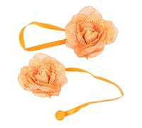 Healeved Alzapaños de Cortina Magnéticos en Forma de Flor de Lino y Algodón, 2 Piezas sin Taladrar, Clips Fuertes para Cortinas Elegantes en Dormitorio y Casa