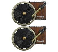 Healeved Ambientador Mini Tocadiscos de Vinilo para Coche 2 Piezas Clip Ventilación Giratorio Decoración Interior Vehículo Aromaterapia Viaje Diario