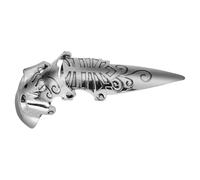Healeved Anillo Abierto de Calavera para Hombre en Aleación Plata, Tamaño Ajustable, Diseño Masculino Único para Fiestas y Festivales