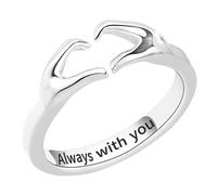 Healeved Anillo Abierto para Mujer Diseño Corazón Abrazo Anillo Compromiso Joyería Elegante Regalo Original