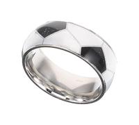 Healeved Anillo de Titanio Diseño de Fútbol, Anillo Metálico Deportivo para Hombre, Talla 8, Joyería para Fans, Uso en Fiestas y Eventos Deportivos