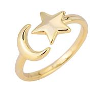 Healeved Anillo De y Luna Abierto Ajustable Para Mujer Anillo Estético De Dedo De Obsequio Para Niñas y Adolescentes