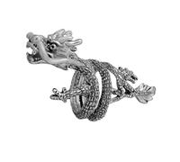 Healeved Anillo Dragón Plateado Luminoso para Hombre Diseño Punk de Serpenteante Dragón Joyería Estética para Cumpleaños y Navidad Original Hombre