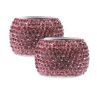 Healeved Anillos Decorativos para Reposacabezas de Coche 2 Piezas Gemas de Imitación Rosa Accesorios Interiores Automotrices para Decoración y Personalización de Asientos