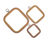 Healeved Aros Cuadrados para Bordar 3 Piezas Bastidor de Plástico Imitación Madera Tamaños 7X75 CM 95X11 CM y 145X165 CM Herramientas para Punto de Cruz y Manualidades DIY
