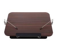 Healeved Atril de Lectura Giratorio 360° Base Metálica y Diseño de Madera Nogal Soporte Multifuncional para Libros y Partituras Accesorio Práctico para Escritorio y Cama