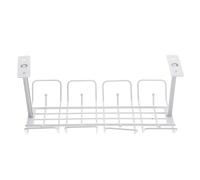 Healeved Bandeja Organizadora para Gestión de Cables Debajo del Escritorio Estante Colgante Gris de Malla Metálica 1 Unidad para Almacenamiento y Orden en Oficina y Cocina