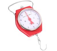 Healeved Báscula Portátil de Resorte con Gancho Metálico Rojo 10 Kg para Pesca y Equipaje Báscula de Mano Mecánica Ligera y Compacta para Actividades al Aire Libre