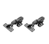 Healeved Bisagra de Acero Inoxidable Negra Amortiguación Hidráulica Bisagra de Presión para Puertas de Gabinete Gran Curva Pack de 2 Piezas para Muebles de Cocina y Armarios