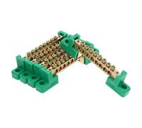 Healeved Bloques de Terminales de Cobre 5 Piezas 8 Posiciones 6X9 MM Barra de Puesta a Tierra Eléctrica para Distribución Industrial Conectores Neutro y Cable de Tierra Seguros