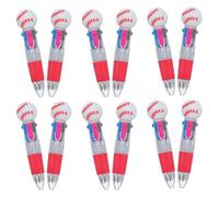 Healeved Bolígrafo de Béisbol Retráctil 12 Piezas Mini Multicolor | Punta 0,5mm, Diseño Portátil en Pvc, Estilo Caricatura, para Maestros, y Niñas