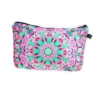 Healeved Bolsa De Cosméticos Portátil con Estampado De Flores Mandala Neceser De Viaje Compacto y Funcional para Maquillaje y Artículos De Tocador