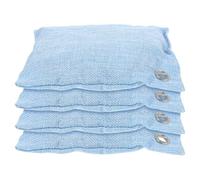 Healeved Bolsas de Carbón de Bambú Activado 4 Piezas para Purificar Aire, Desodorante Portátil y Absorbente de Humedad, Eliminador de Olores para Hogar, Coche y Armarios (azul)