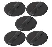 Healeved Borlas De Polvo Negras Para Maquillaje 5 Piezas Esponjas Suaves Sin Látex Para Base De Maquillaje Uso Profesional Hogar y Viajes Cinta Trasera Fácil Manejo