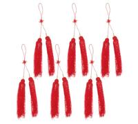 Healeved Borlas para Espada de Tai Chi 6 Piezas Colgantes de Tela Roja para Artes Marciales Decoración Vibrante para Competición y Entrenamiento de Espada China