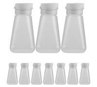 Healeved Botella de Plástico Transparente con Tapa y Tapón de Esponja 10 Juegos Boca Ancha, Capacidad 3.4oz y Manejo Estéril para Cultivo de Moscas Fruta para Experimentos Químicos