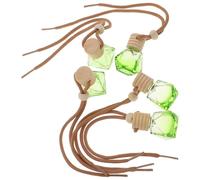 Healeved Botellas Colgantes de Perfume 8 Ml 5 Piezas para Coche Difusor de Aceites Esenciales Transparente Verde Ambientador Interior Automóvil