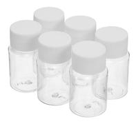 Healeved Botellas de Plástico Transparentes Pequeñas 30 Ml con Tapa, 6 Unidades para Muestras Líquidas y Almacenamiento de Medicamentos, Organizador Portátil para Viaje y Uso Doméstico