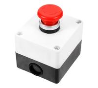 Healeved Botón Pulsador Momentáneo Rojo para Caja de Estación de Pulsadores de Emergencia Interruptor de Control Instantáneo Industrial Caja de Pulsadores Momentáneos para Seguridad