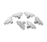 Healeved Botones de Clavija de Afinación para Guitarra Acústica y Eléctrica, Perillas de Metal Plateado en Forma de T, Juego de 6 Tornillos y Arandelas, Repuesto para Sintonizador