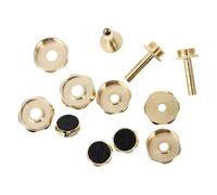 Healeved Botones de Trompeta Metálicos Dorados Cubierta Superior E Inferior, Kit de Hebillas de Pistón para Suministros de Trompeta, Accesorios para Instrumentos Musicales Pequeños en