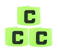 Healeved Brazaletes de Capitán de Fútbol Antideslizantes 3 Piezas, Banda Deportiva Ajustable de Nylon Fluorescente Amarillo para Equipos y Entrenamientos de Fútbol y Rugby