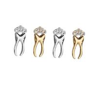 Healeved Broche De Aleación Con Adornos Brillantes, Estilo, Set De 4 Piezas (2 Dorados 2 Plateados), Accesorios De Traje Elegantes Para Blusas y Suéteres Ocasiones Formales e Informales