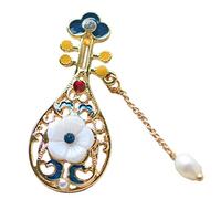 Healeved Broche de Elegante para Mujer Accesorio Musical Pin Decorativo de Flores para Bufandas y Ropa de Boda 1 Pieza