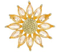 Healeved Broche de Flor de Margarita Dorado Cristal, Alfiler Decorativo para Bufandas y Guantes, Accesorio Elegante para Cumpleaños y San Valentín
