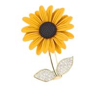 Healeved Broche de Girasol Elegante de Cobre, Pasador Decorativo Delicado para Mujer, Accesorio Formal para Chaquetas y Suéteres, Broche Joyería Acabado Pulido, Obsequio para Eventos Obsequios
