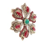 Healeved Broche De Loto Navideño Broche De Moda Vintage Divertidos Carretes De Insignias Retráctiles Broches De Colores Para Mujer Broche Rojo Aleación